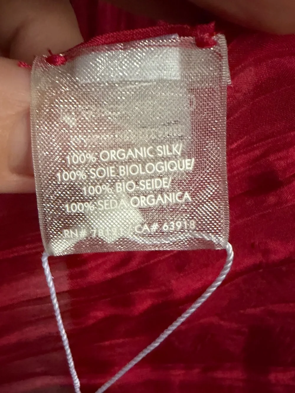 NWT Eileen Fisher Crinkled Whisper Organic Silk Scarf  Ruby